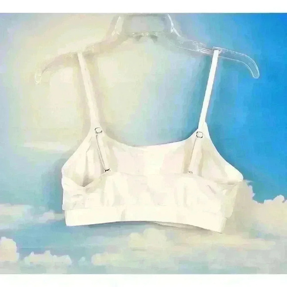 SHEIN Womans WHITE Bikini Top Padded Bra Shelf REMOVABLE STRAPS top size Lg - Picture 2 of 3